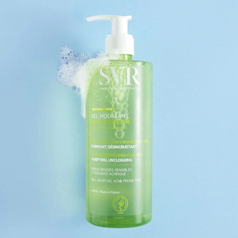 SVR foaming gel cleanser for combination-oily + acne-prone skin 400ml