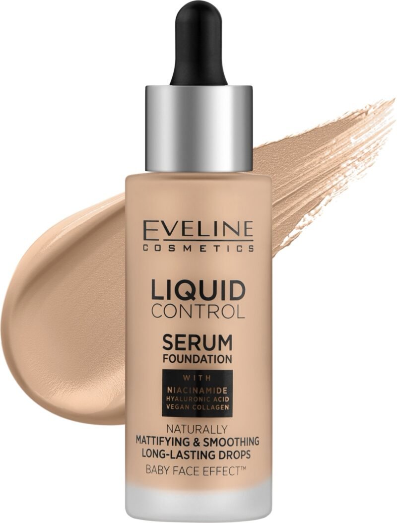 Eveline Cosmetics Liquid Control HD Mattifying Drops Foundation 40 Warm beige