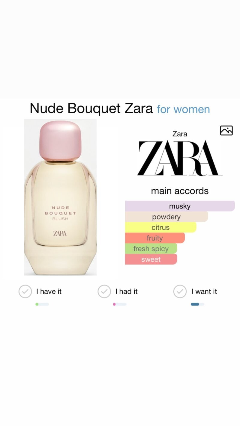 Zara NUDE BOUQUET BLUSH EDP 100 ML