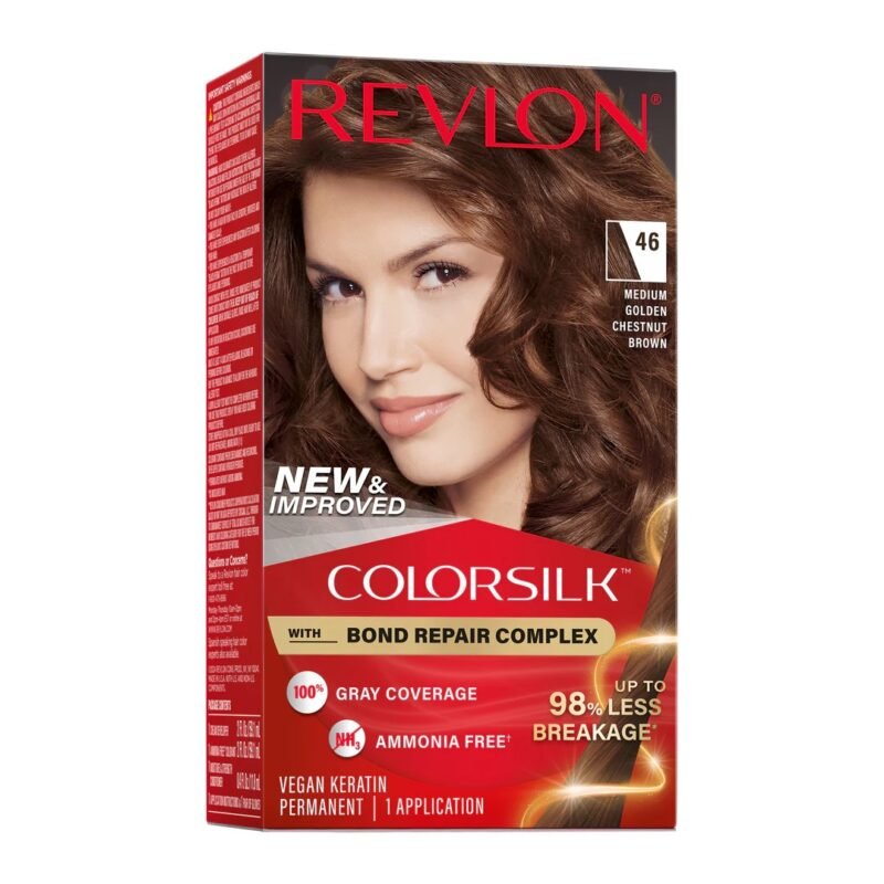 Revlon Colorsilk Beautiful Permanent Hair Color MEDIUM GOLDEN CHESTNUT BROWN 46