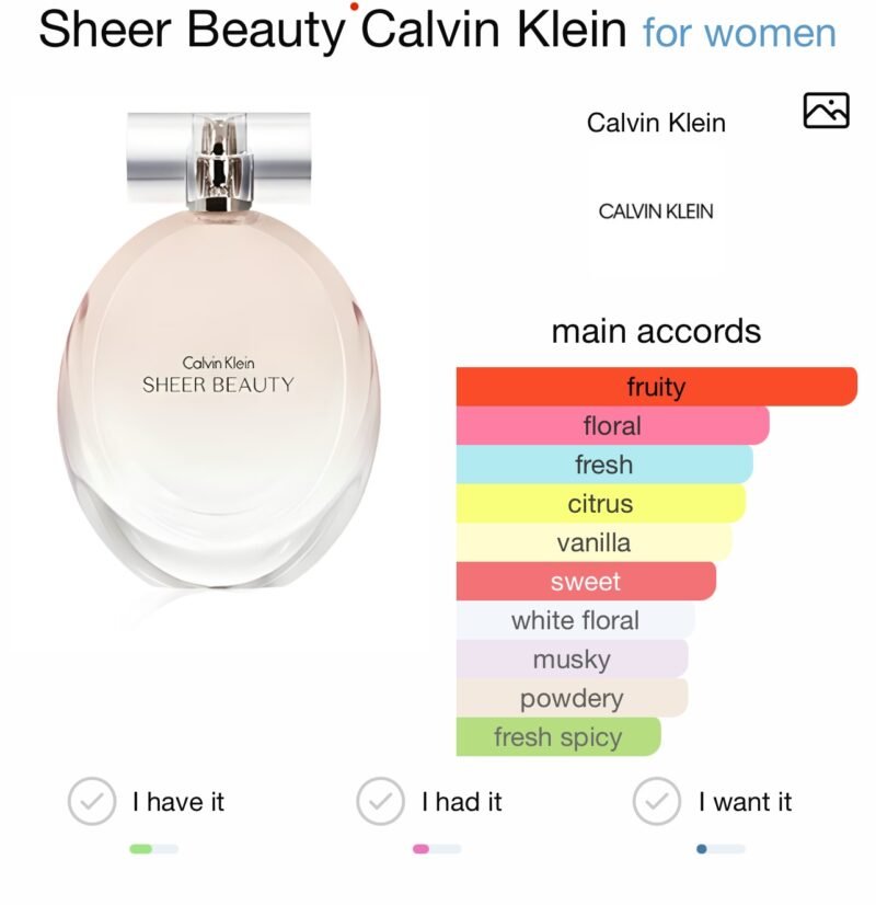 calvin klein sheer beauty eau de toilette spray 100 ml