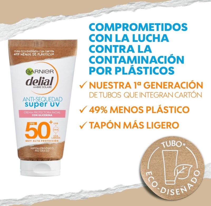 GARNIER DELIAL Crema Facial Solar Muy Alta Protección FPS50+ 50ml