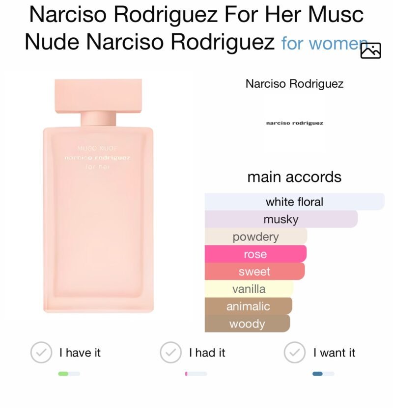 Narciso Rodriguez MUSC NUDE for Her Eau de Parfum 100 ml