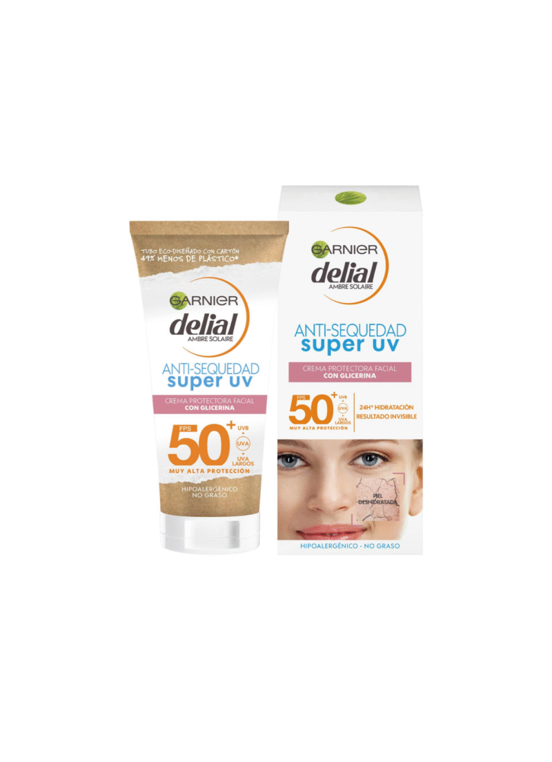 GARNIER DELIAL Crema Facial Solar Muy Alta Protección FPS50+ 50ml