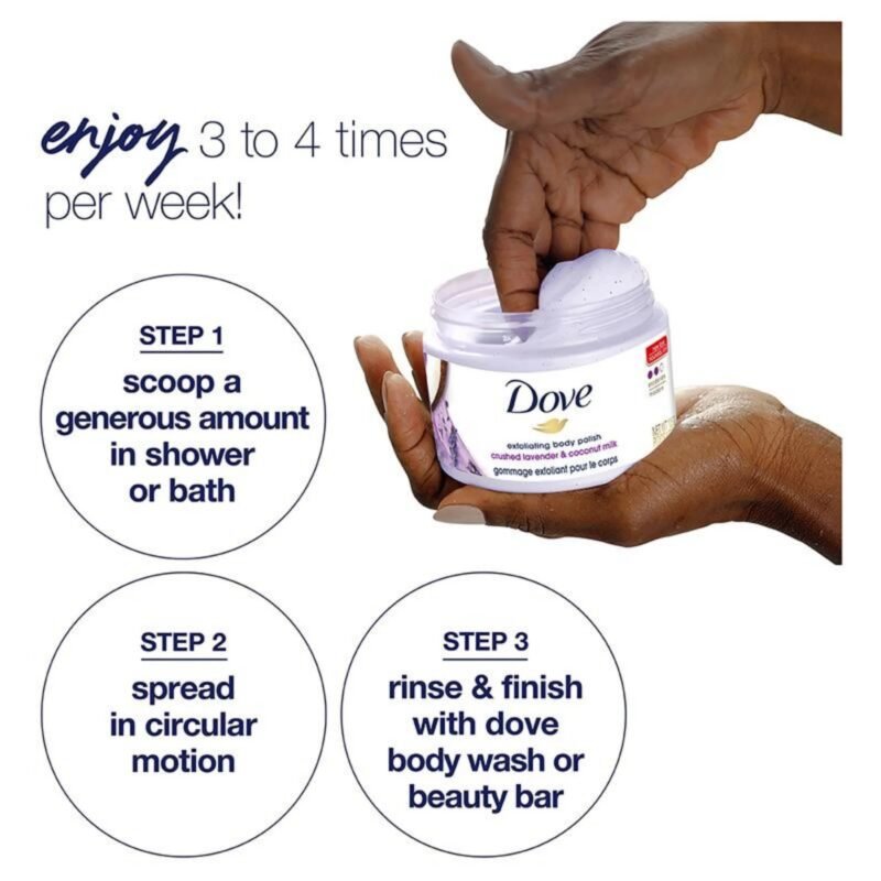 Dove Exfoliating Body Polish Crushed Lavender And Coconut Milk 298g