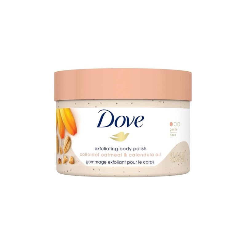Dove Exfoliating Body Polish Scrub for Silky Skin Oatmeal & Calendula Oil  298g