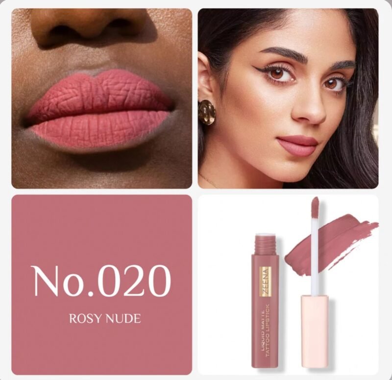 img_3850 ZEENA Liquid Matte Tattoo Lipstick- 020 Rosy Nude