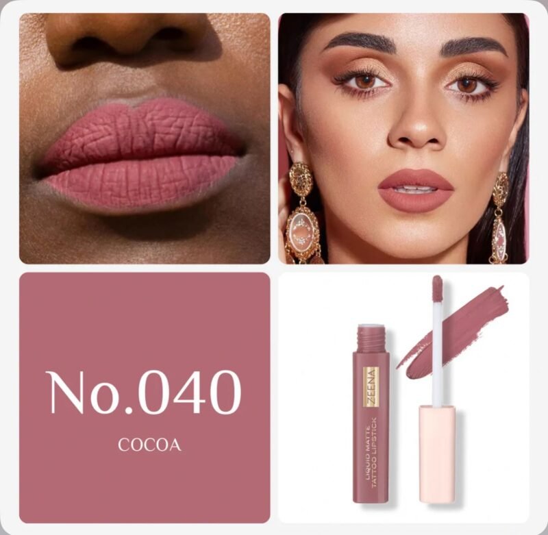 img_3852 ZEENA Liquid Matte Tattoo Lipstick- 040 Cocoa