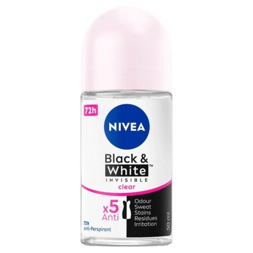 Nivea Black & White Invisible Clear Anti-Perspirant Roll-On - 50ml