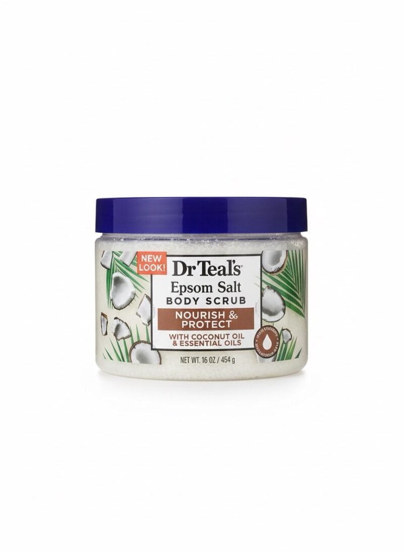img_5488-2 Dr Teals Epsom Salt Body Scrub Nourish & Protect With Coconut Oil- 454g