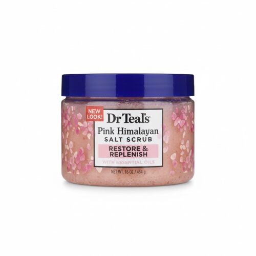 Dr Teal's Pink Himalayan Salt Scrub, Restore & Replenish with Essential Oils - 454g