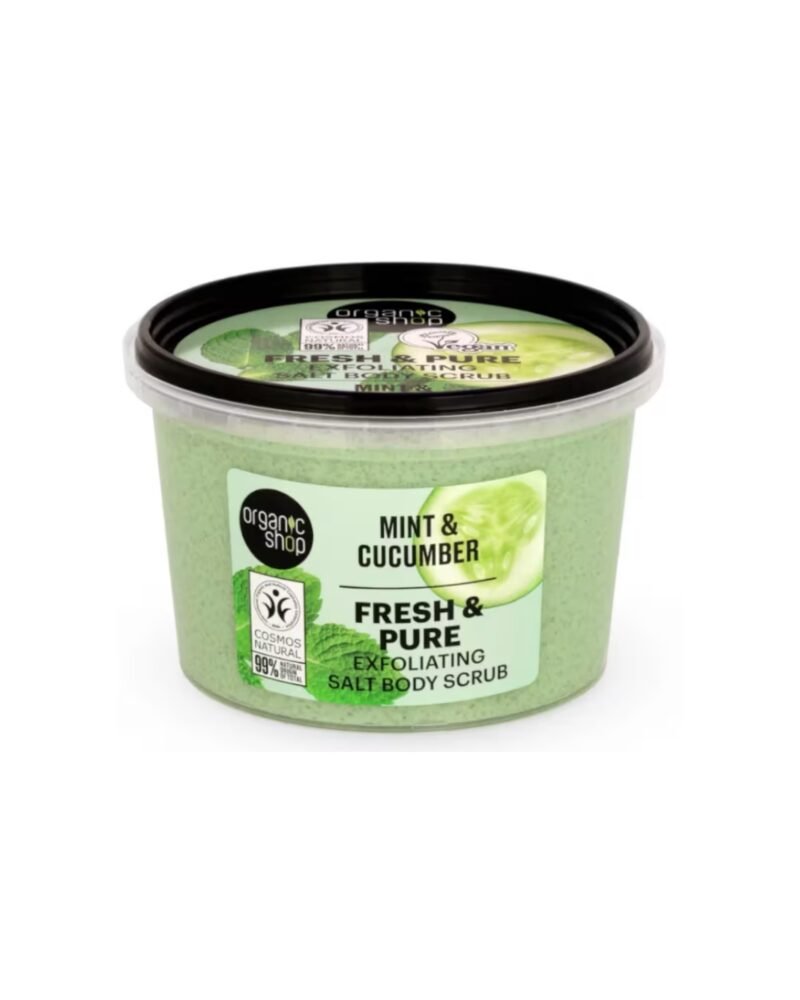 Organic Shop Fresh & Pure Exfoliating Salt Body Scrub in Mint & Cucumber