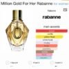 Million gold for her rabanne eau de parfum 90ml