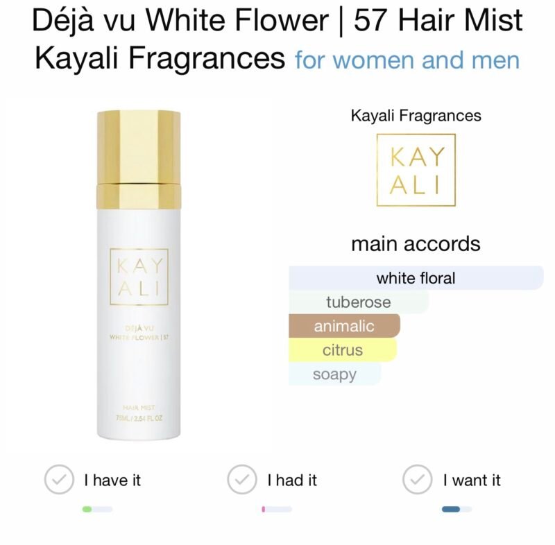 Kay ali white flower 57 hair mist 75ml