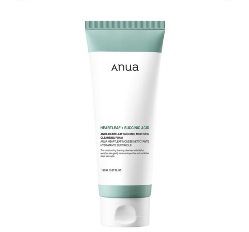 Anua Heartleaf + Succinic Acid Moisturizer Cleansing Foam - 150ml