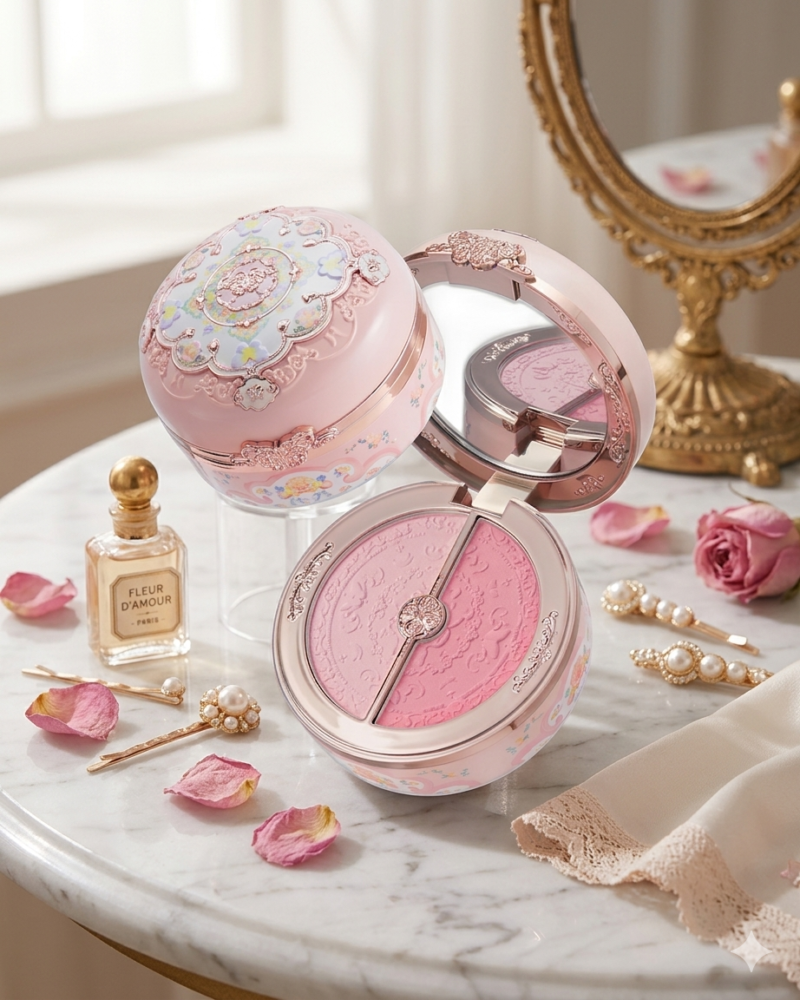 Flower know Butterfly Cloud Collar Rouge Box Highlighting & Blush Duo Powder 03