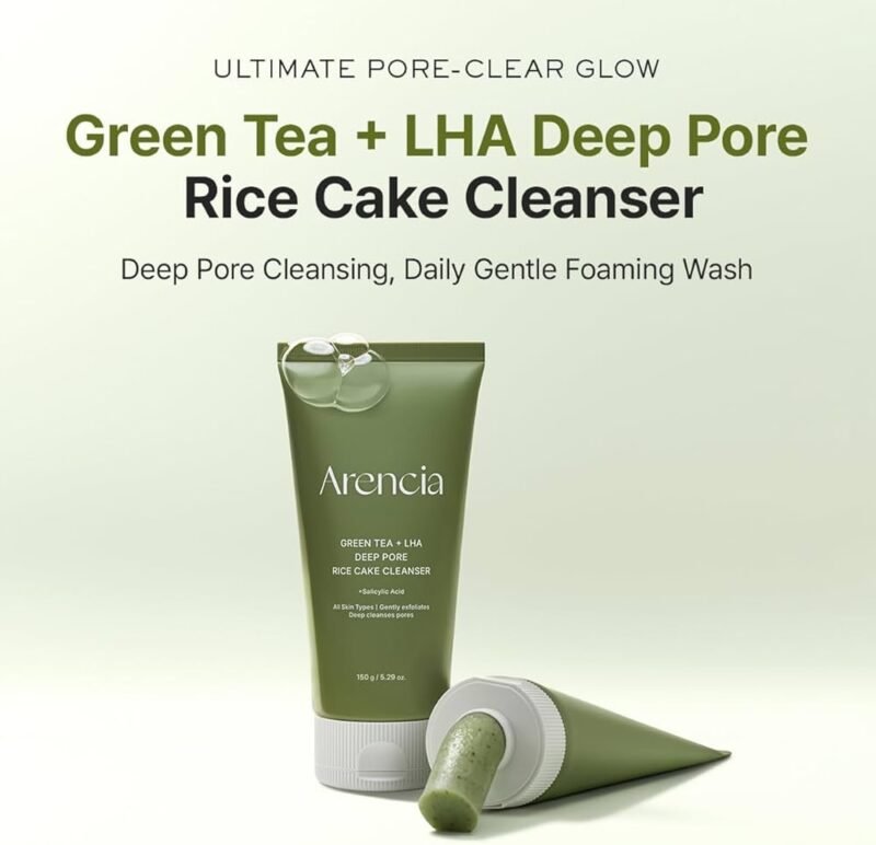 Arencia Green Tea + LHA Deep Pore Rice Cake Cleanser 150 ml