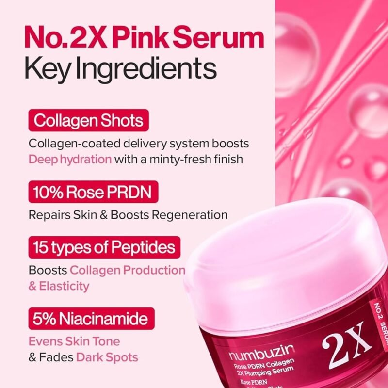 Numbuzin No.2X Rose PDRN Collagen Plumping Serum 30 ml