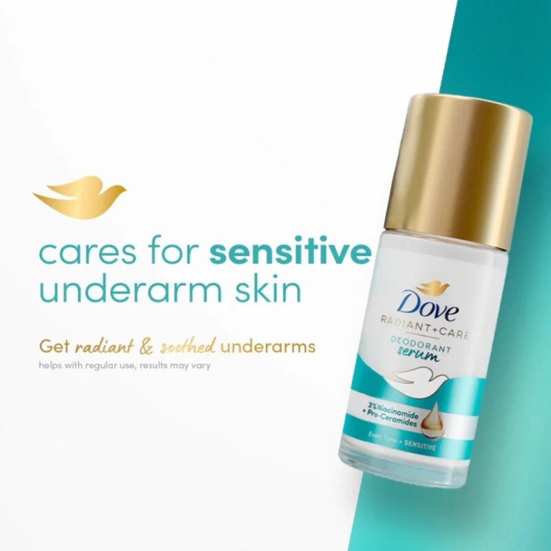 Dove Radiant + Care Deodorant Serum Roll On 3% Niacinamide Pro-Ceramides Sensitive 45ml