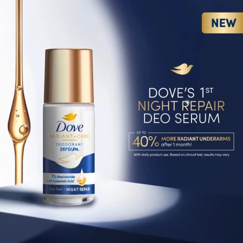 Dove Radiant + Care Deodorant Serum Roll On 3% Niacinamide x4 Hyaluronic Acid 45ml