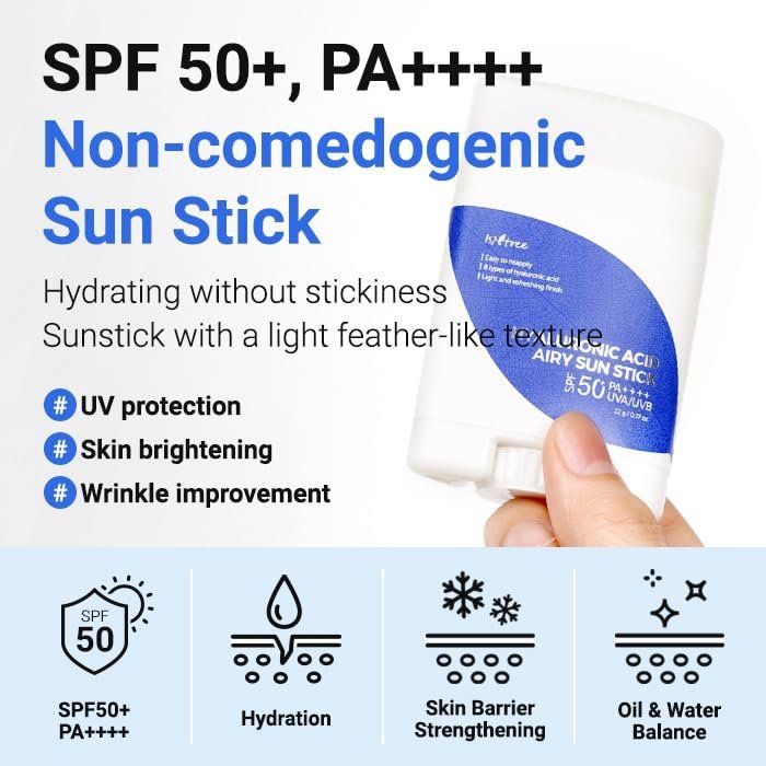 Isntree Hyaluronic Acid Airy Sun Stick - ideal sunscreen for on the go with SPF 50+