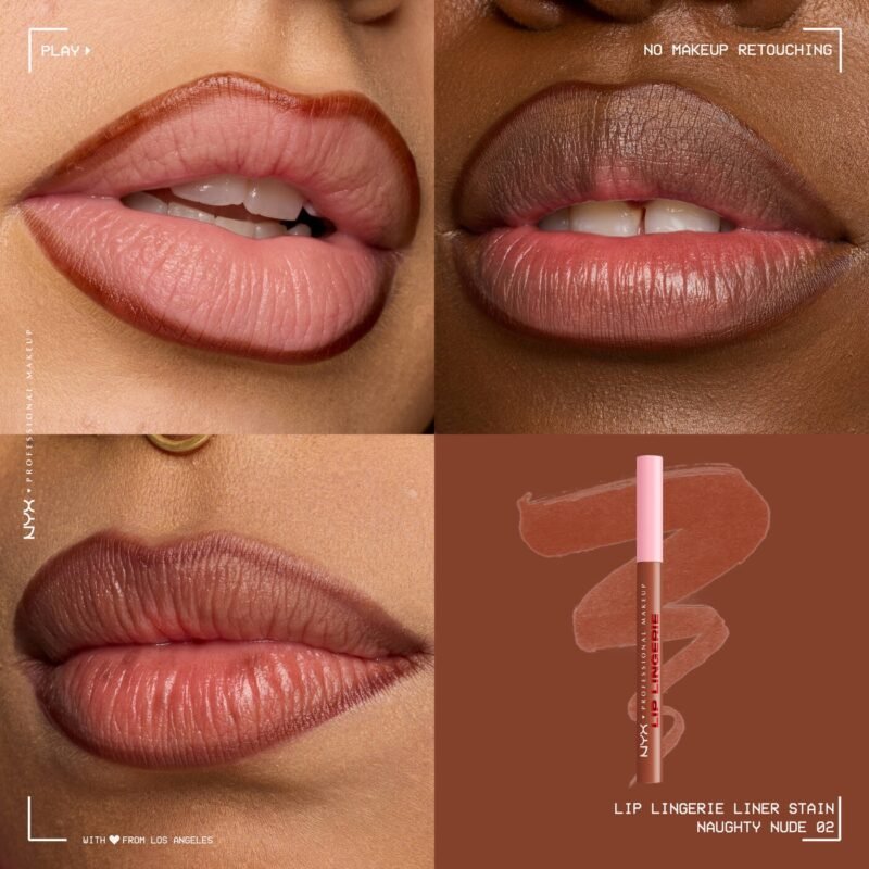 Nyx lip lingerie lip liner stain 02 naughty nude