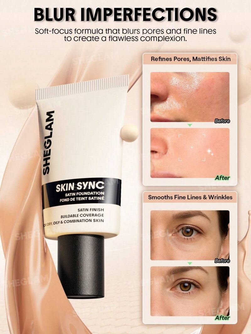 Sheglam Skin Sync Satin Foundation-linen 30g