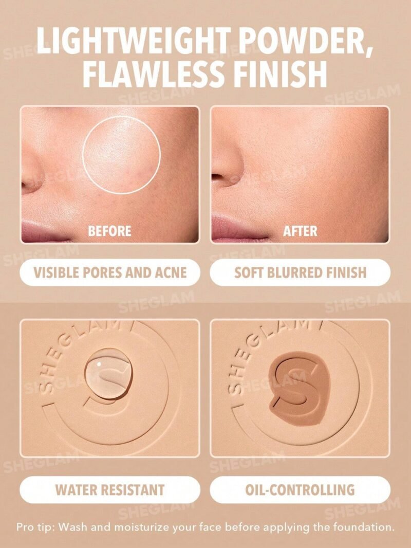 Sheglam High Coverage Powder Foundation- linen 11g