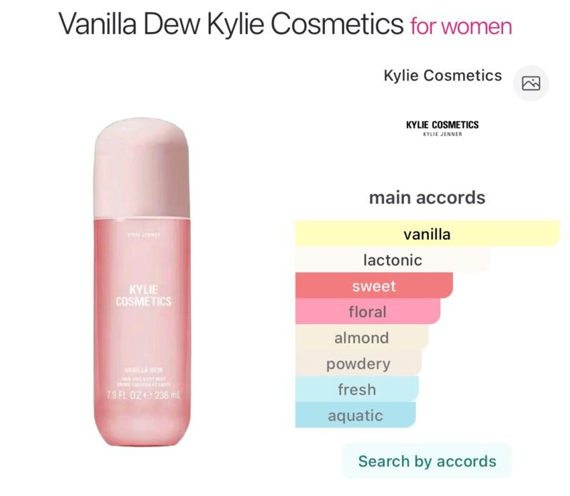 kylie cosmetics vanilla dew hair & body mist 236ml