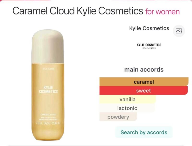 kylie cosmetics caramel cloud hair & body mist 236ml