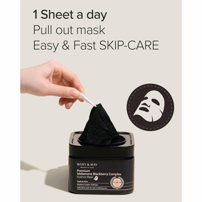 Mary&May Premium Idebenone Blackberry Complex Essence Mask 30 piece