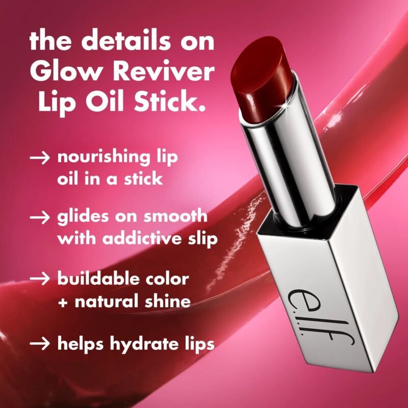 Elf Glow Reviver Lip Oil Stick_ jam packed black cherry