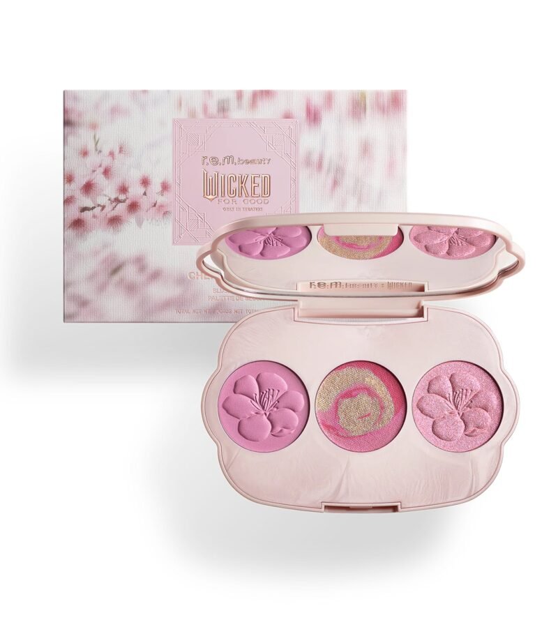 Rem beauty x wicked: for good cherry blossom blush palette_pink